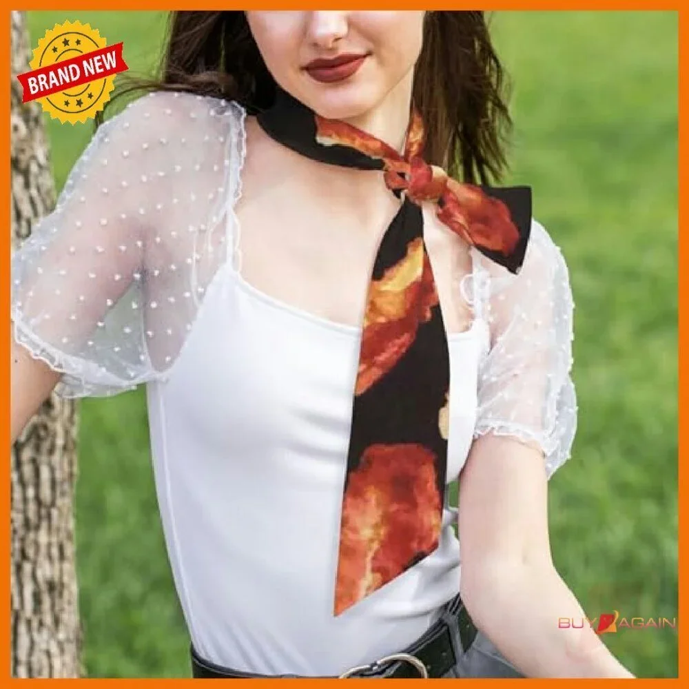 Long Satin Silk Scarf for Hair Neck Purse Handbag Accessory